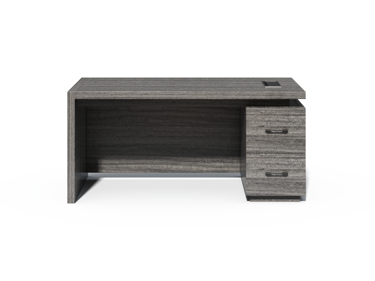 Modern Grey Oak Executive Office Desk with Built In Storage - A4 Suspension Filing Drawer - 1400mm, 1600mm or 1800mm - CF-STR-F