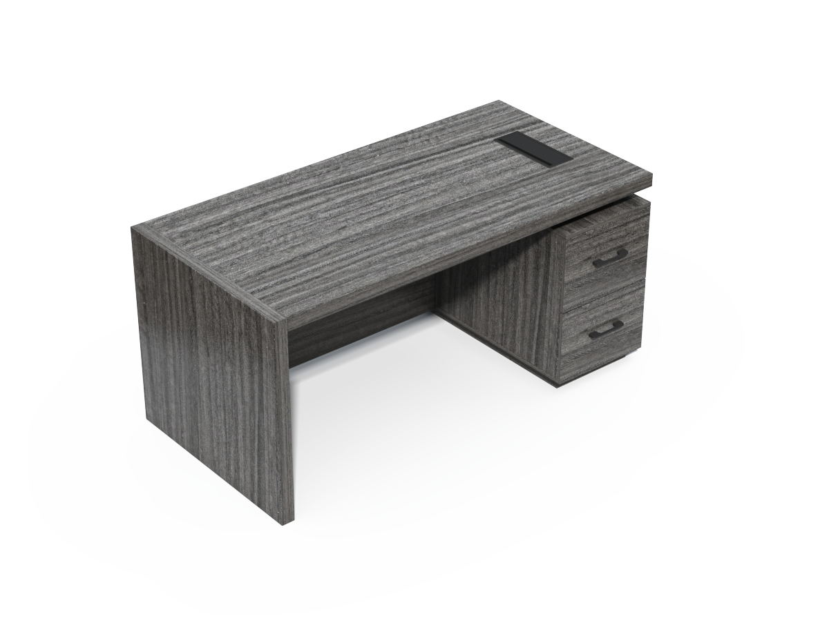 Modern Grey Oak Executive Office Desk with Built In Storage - A4 Suspension Filing Drawer - 1400mm, 1600mm or 1800mm - CF-STR-F