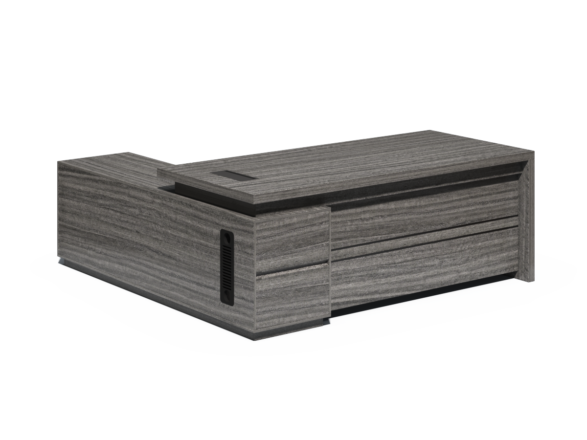 Modern Grey Oak Executive Corner Desk with Storage - 1600mm, 1800mm, 2000mm - CF-CRN-H