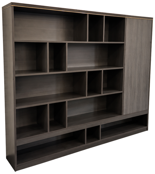 Large Modern Open Shelf Bookcase with Silver Aluminium Trim - 2400mm - DG-HS0124