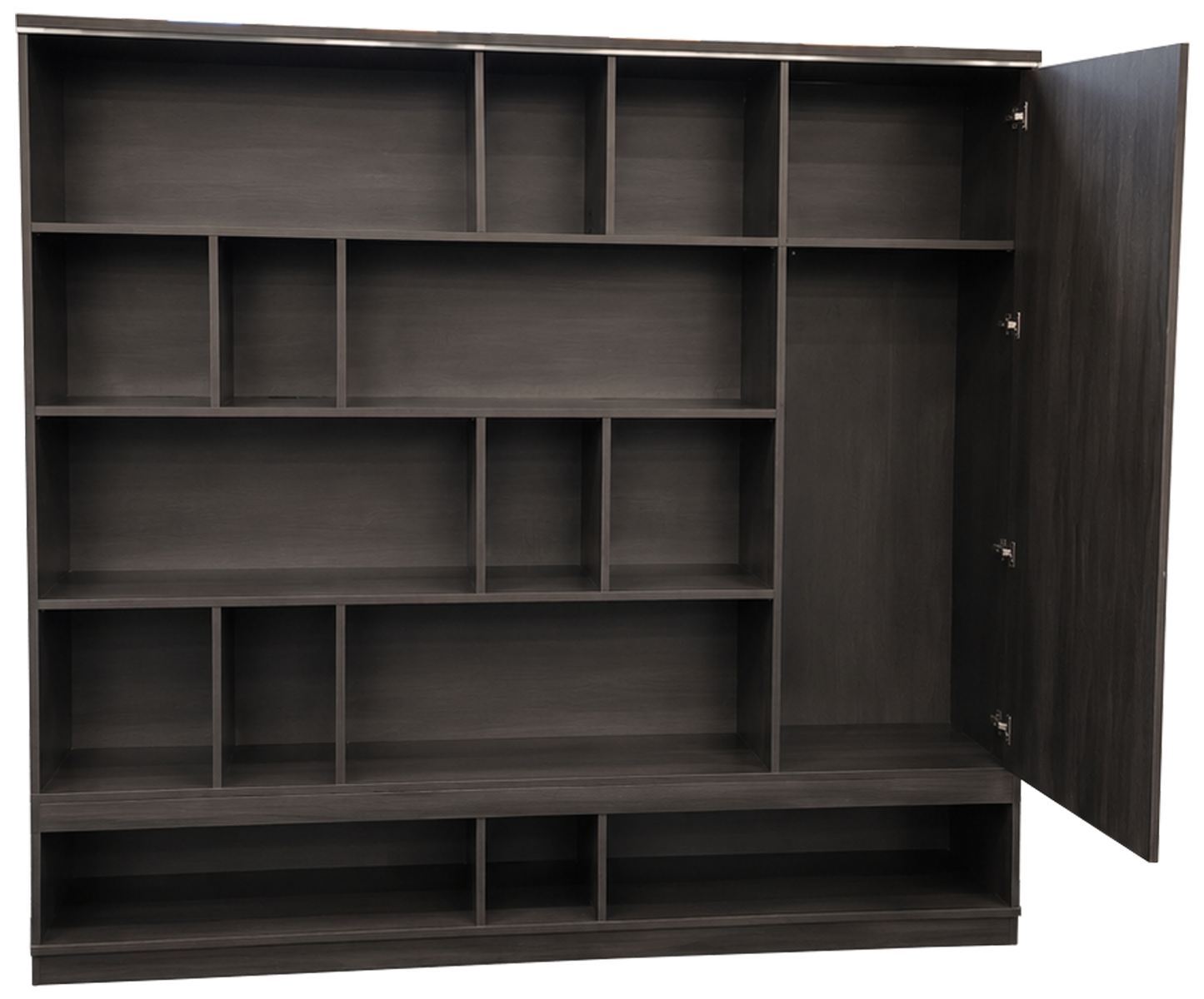 Large Modern Open Shelf Bookcase with Silver Aluminium Trim - 2400mm - DG-HS0124
