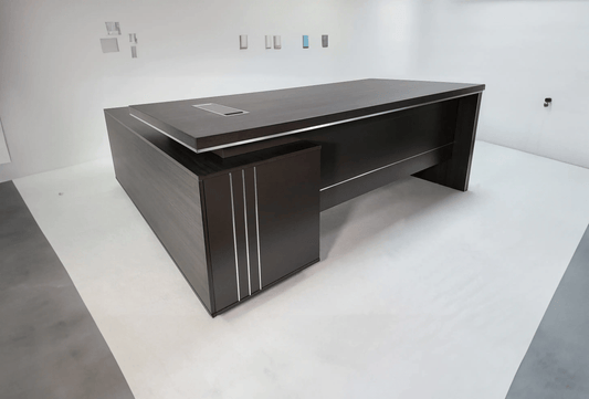 Stylish Grey Oak Corner Executive Office Desk - 1600mm, 1800mm, 2000mm - DG07-04