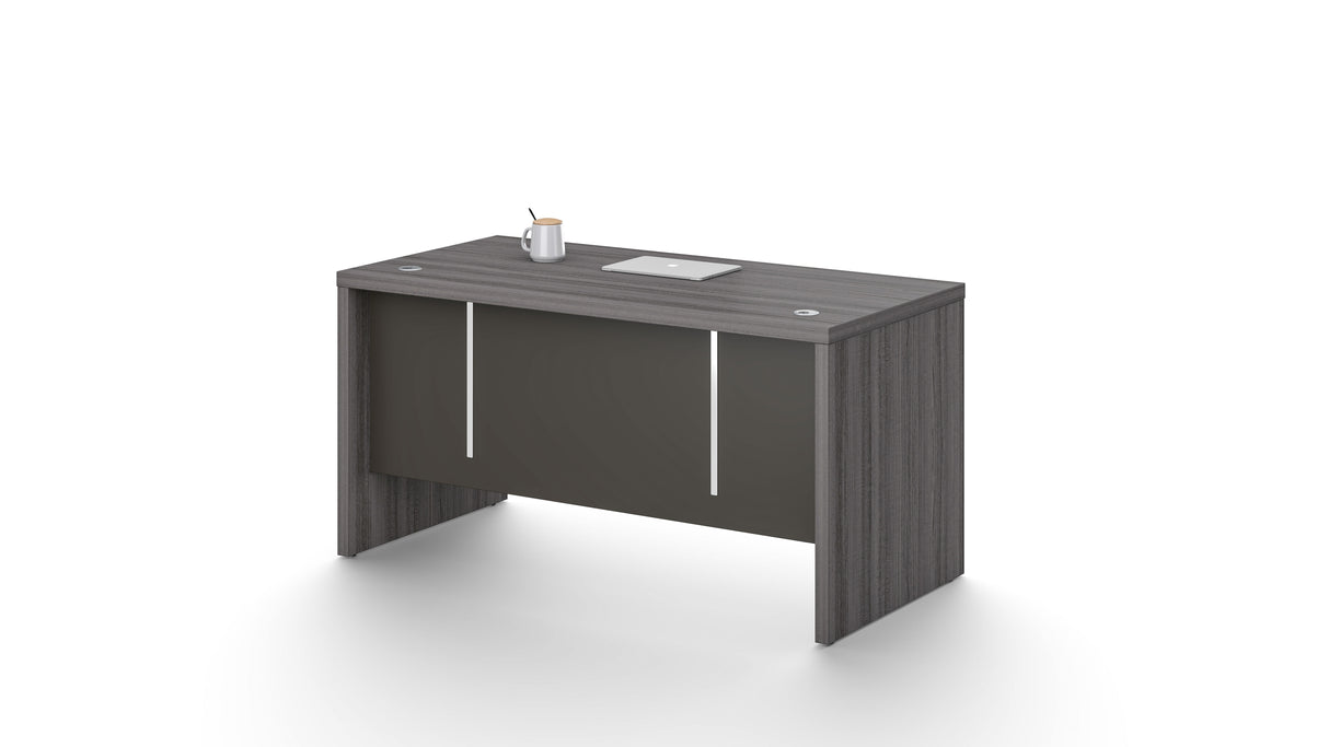 Modern Grey Oak Veneer Executive Office Desk - 1400mm - DG17-D14GR
