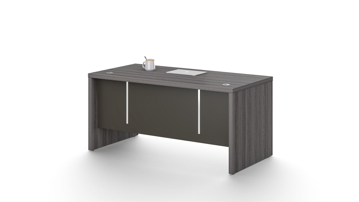 Modern Grey Oak Veneer Executive Office Desk - 1600mm - DG17-D16GR