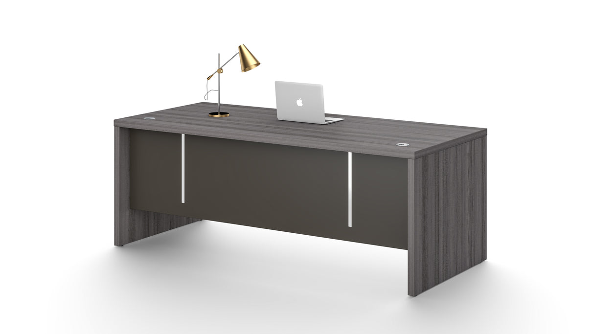 Modern Grey Oak Veneer Executive Office Desk - 2000mm - DG17-D20GR