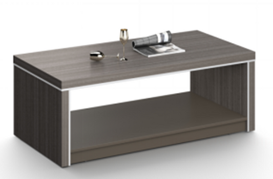 Modern Grey Oak Rectangle Coffee Table with Aluminium Edge - 1200mm - DG25-F0112