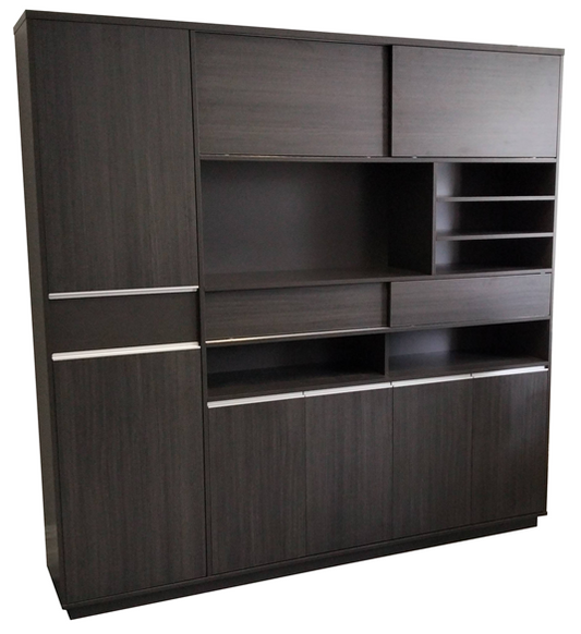Modern Grey Oak Executive Bookcase - 2000mm - DG-BOOKCASE-04