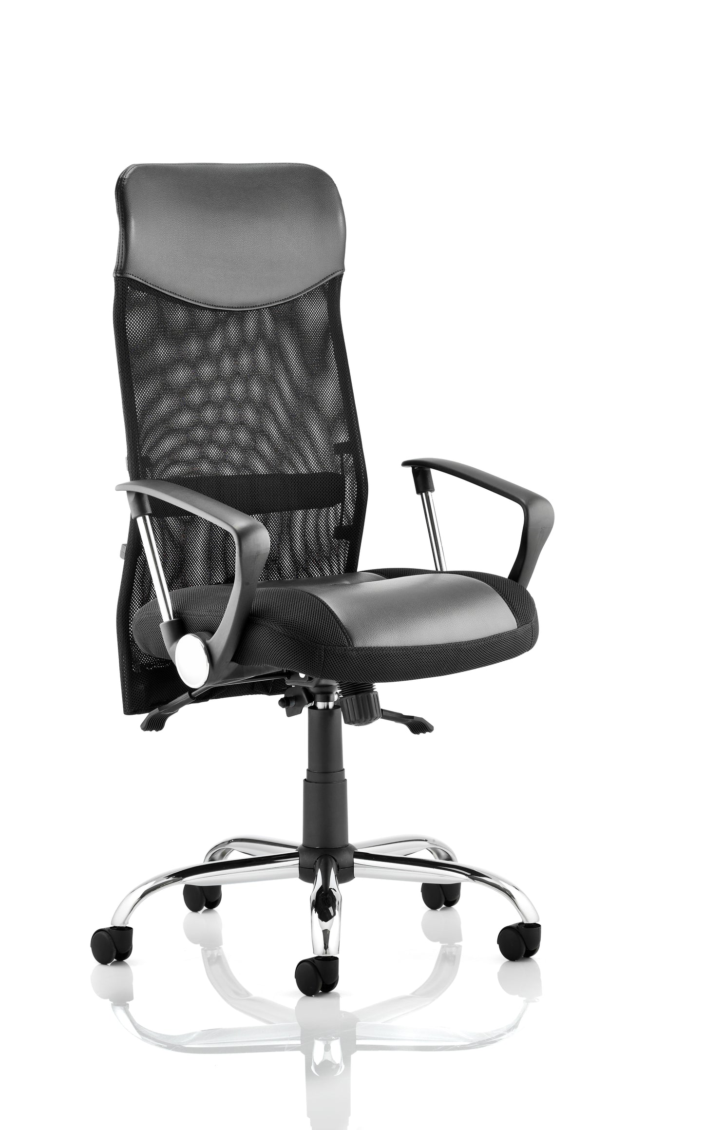 Vegas High Back Black Mesh Office Chair with Fixed Arms