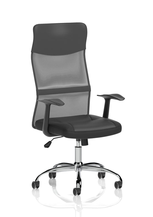 Vegalite High Mesh Back Black Office Chair with Fixed Arms