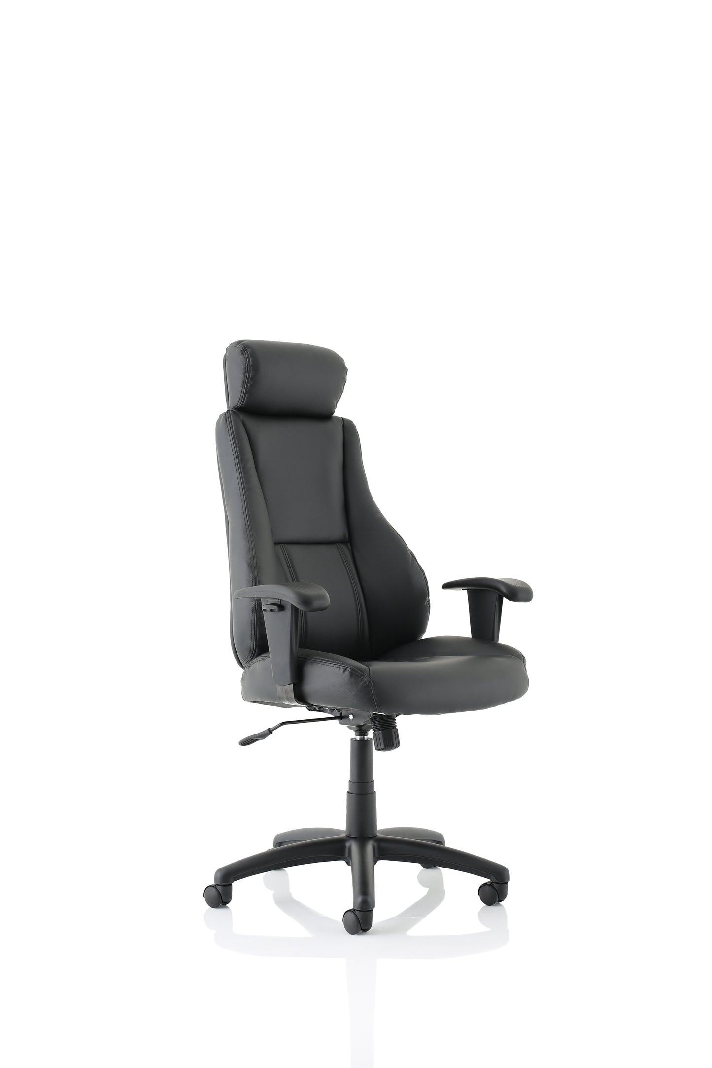 Winsor High Back Black Faux Leather Office Chair with Height Adjustable Arms