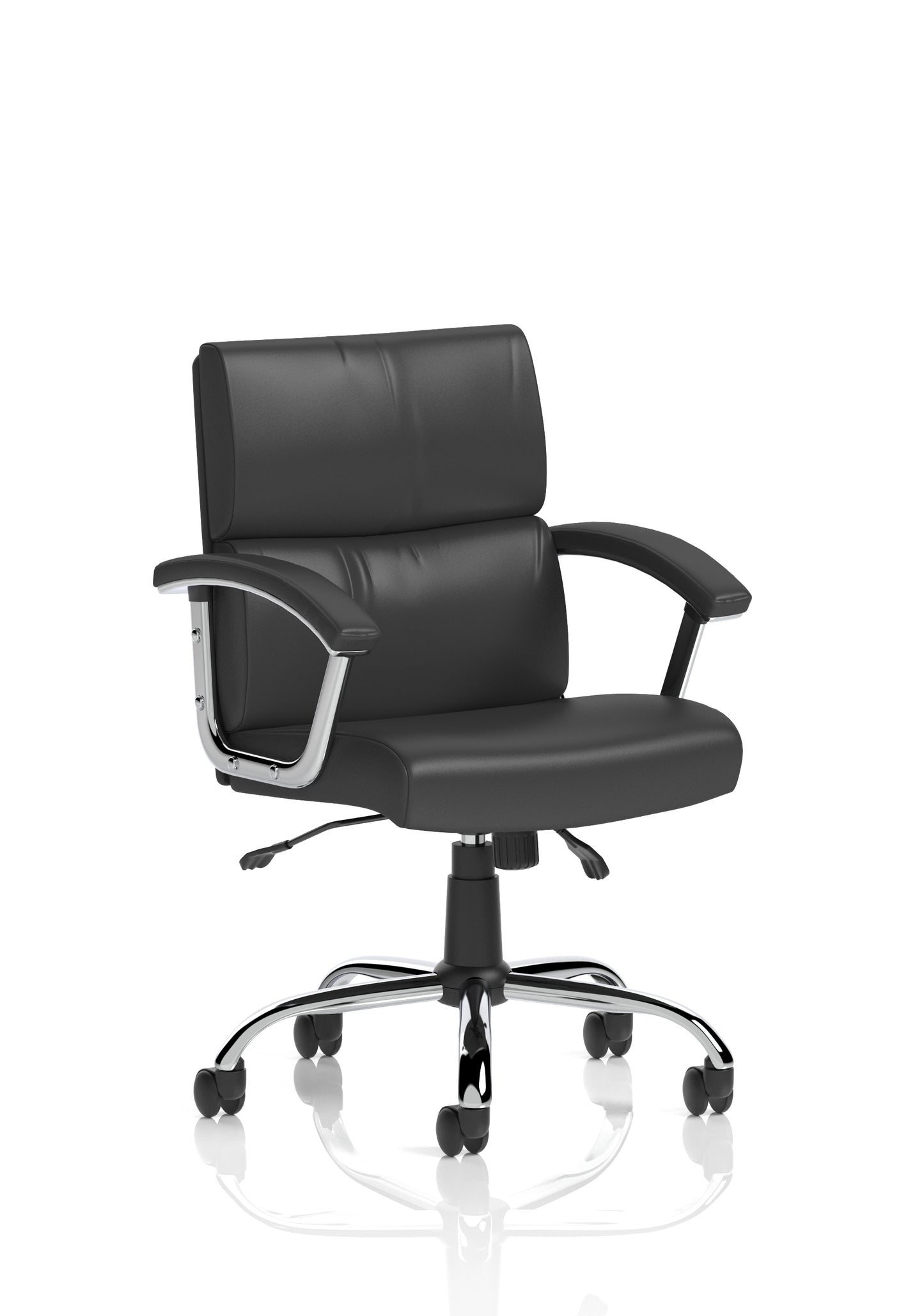 Desire Medium Back Bonded Leather Executive Office Chair with Fixed Chrome Arms