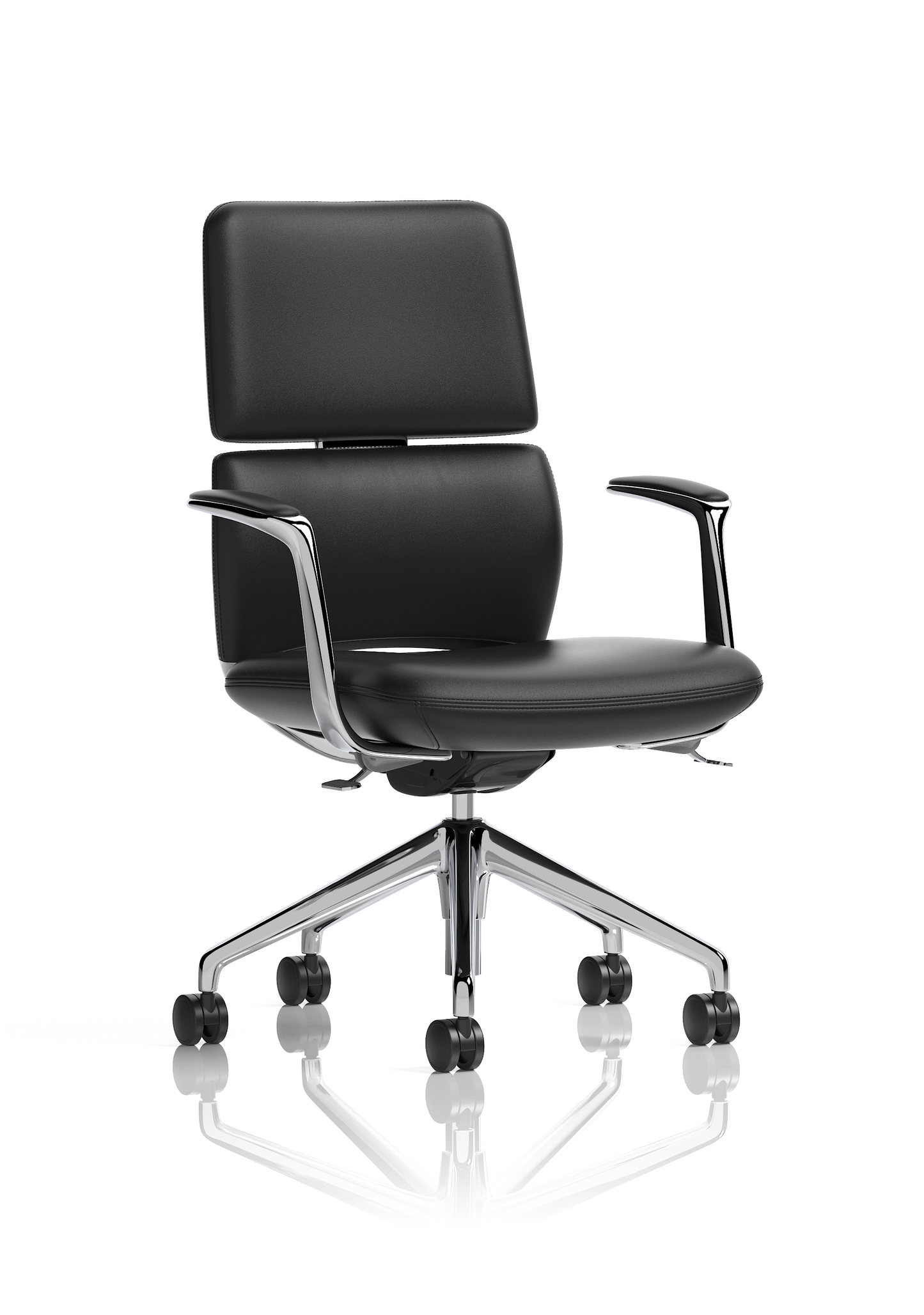 Modern Black Bonded Leather Executive Chair - Mode