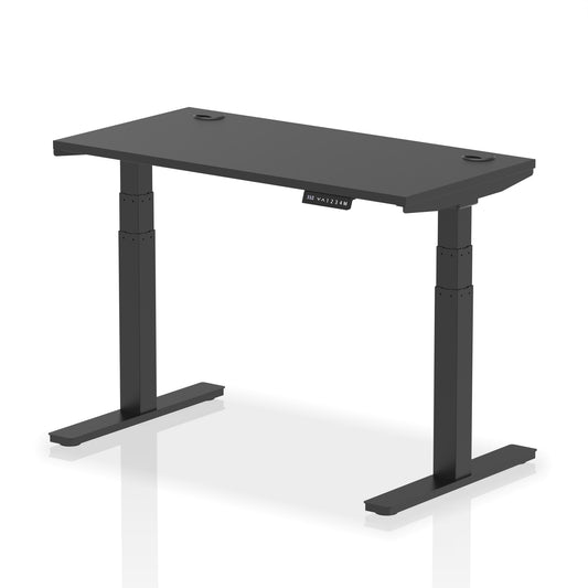 Air Height Adjustable Black Series Slimline Desk with Cable Ports - 1200mm, 1400mm, 1600mm, 1800mm