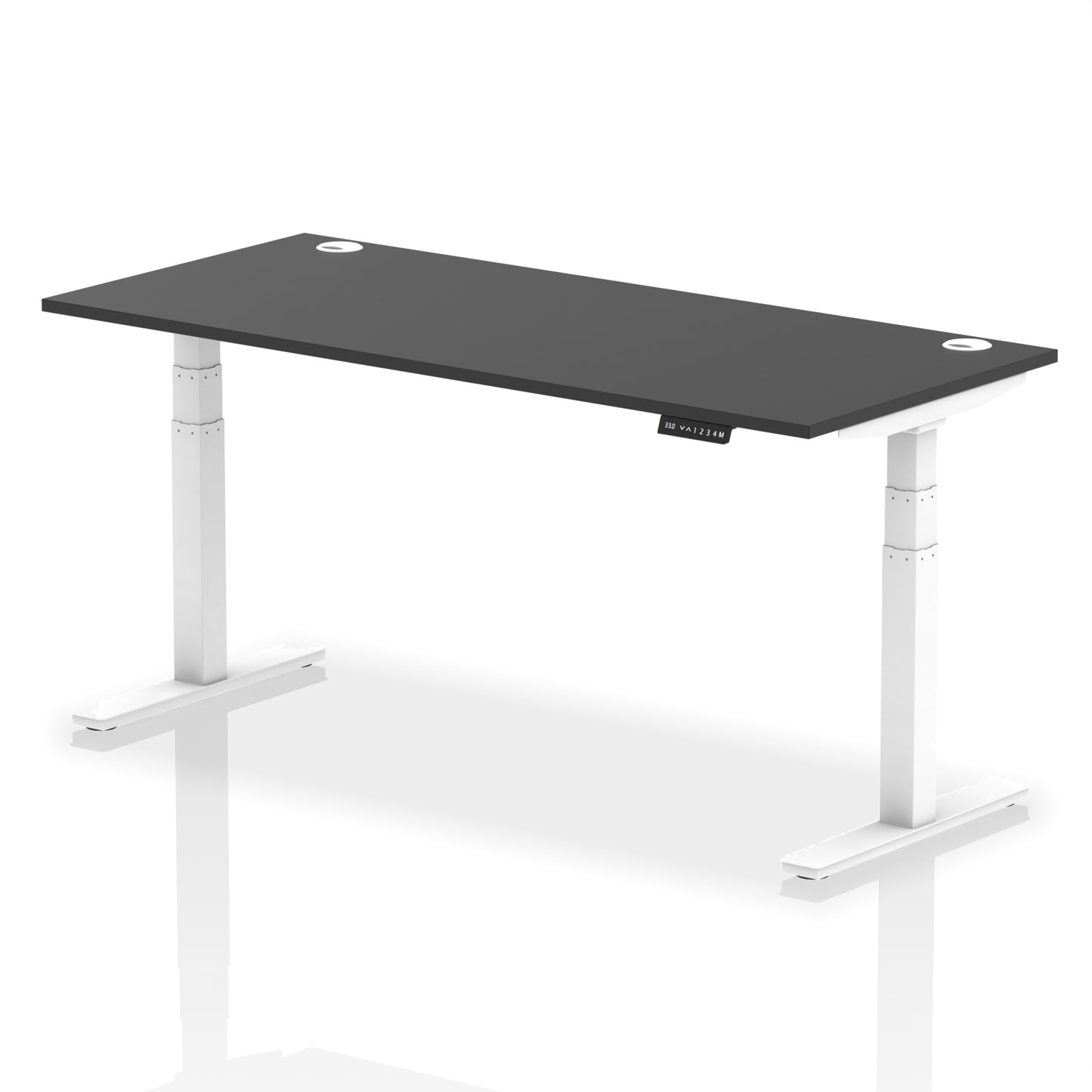 Air Height Adjustable Black Series Desk with Cable Ports - 1200mm, 1400mm, 1600mm, 1800mm