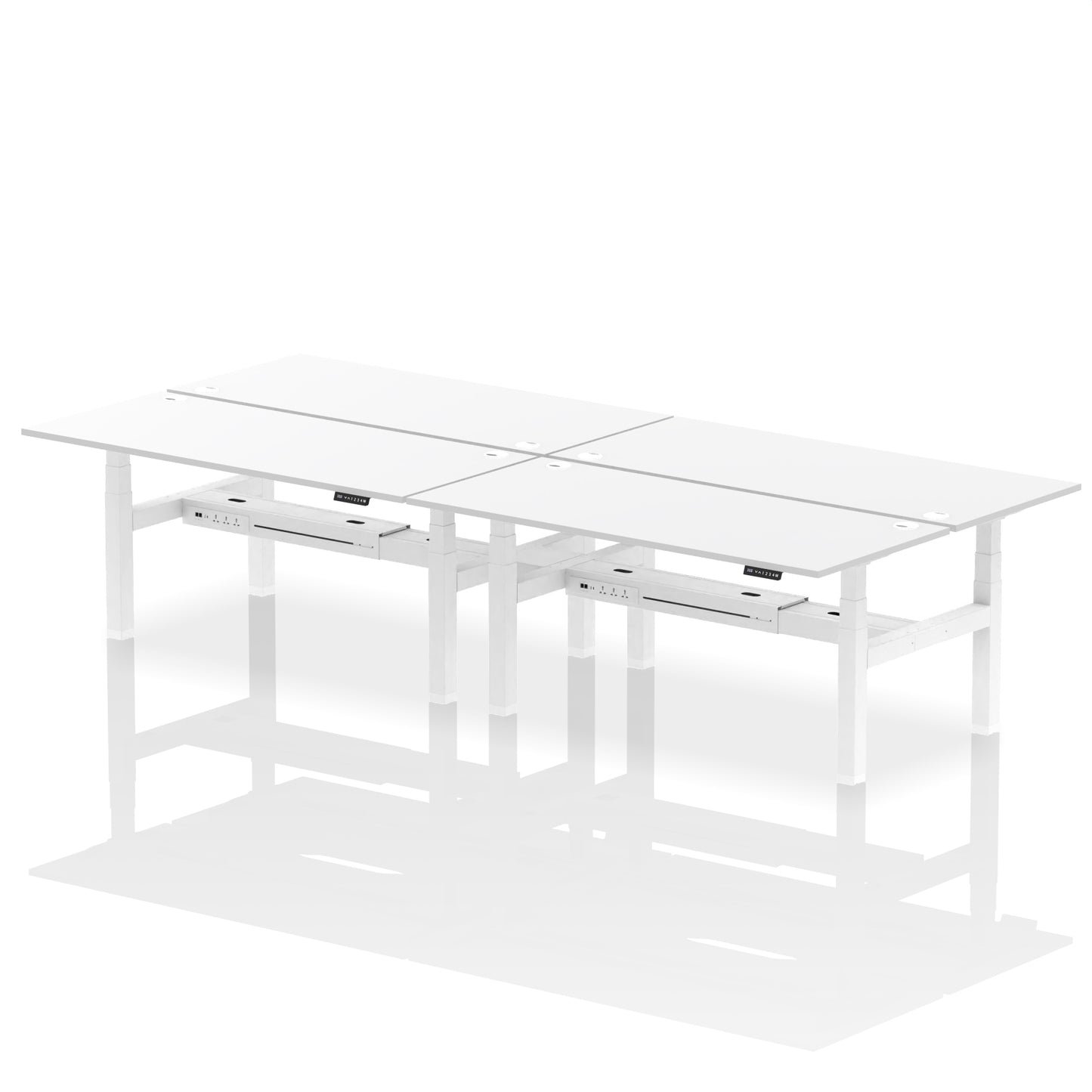 Air Back-to-Back Height Adjustable Bench Desk - 4 Person - 1200mm, 1400mm, 1600mm, 1800mm - Multiple Colour Options