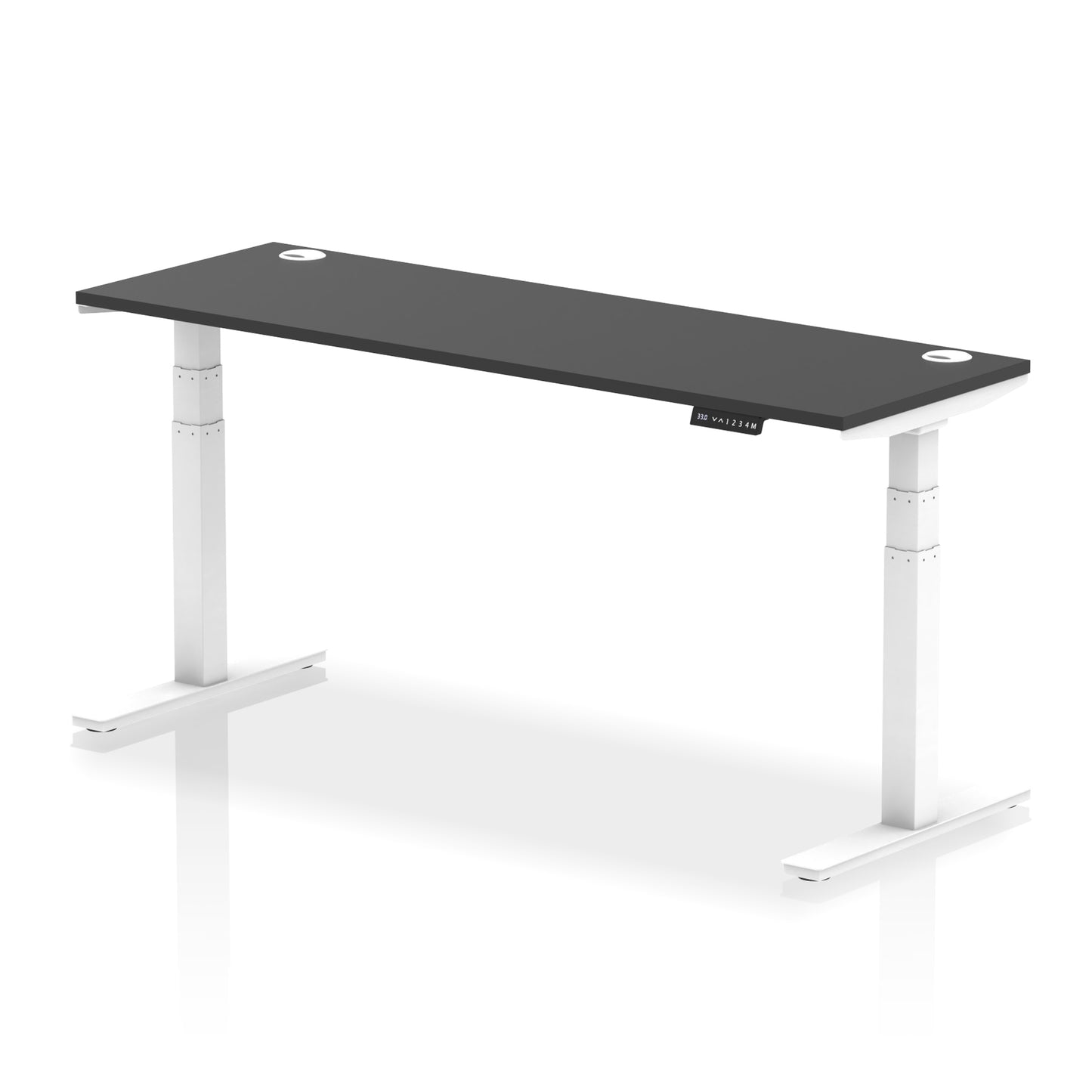 Air Height Adjustable Slimline Desk With Cable Ports - 1200mm, 1400mm, 1600mm, 1800mm - Multiple Colour Options