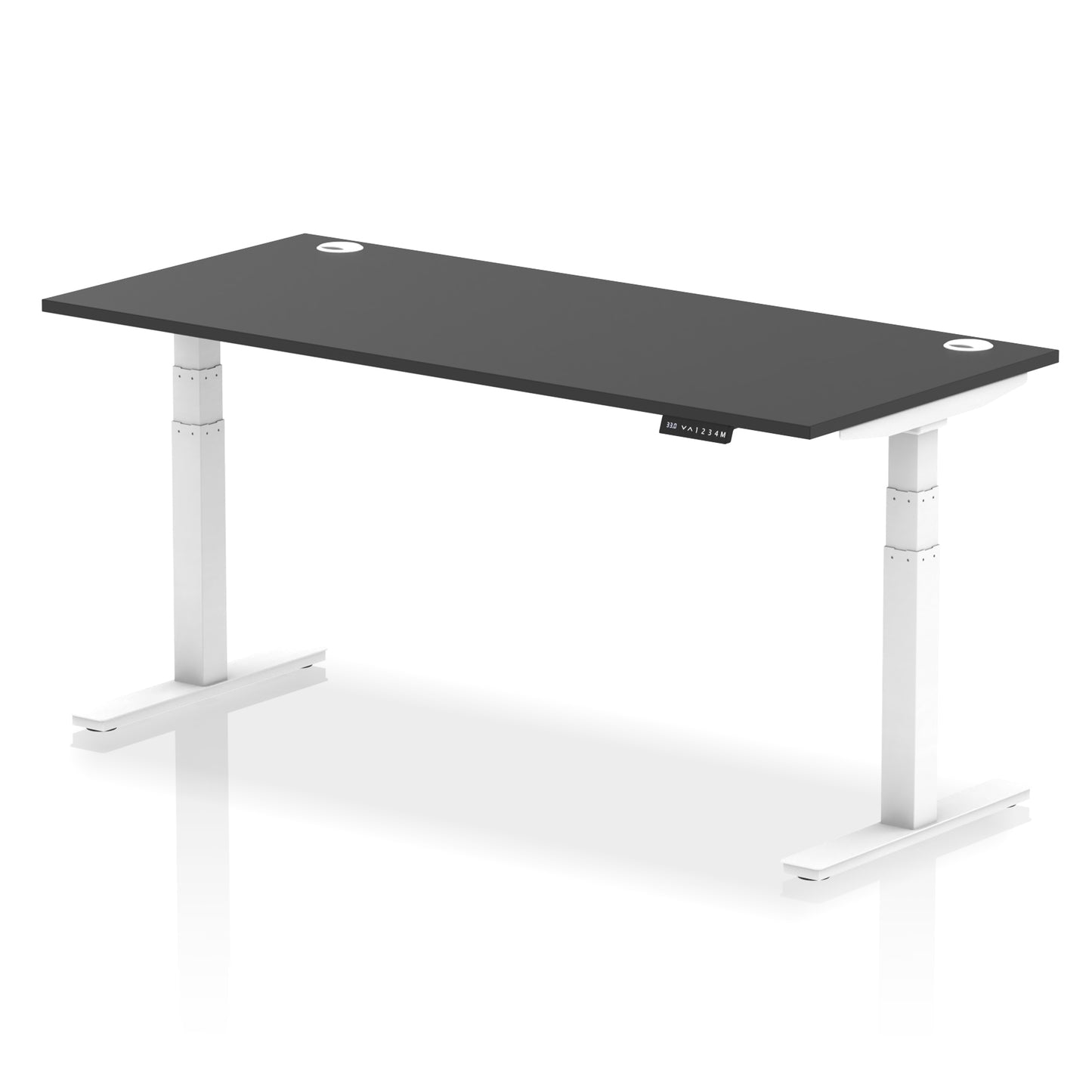 Air Height Adjustable Desk With Cable Ports - 1200mm, 1400mm, 1600mm, 1800mm - Multiple Colour Options