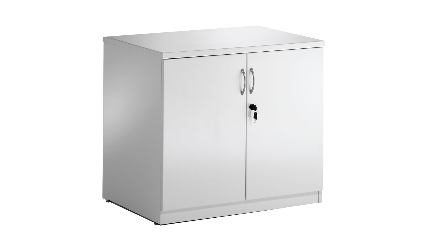 High Gloss Double Door Cupboard - 800mm - Black or White