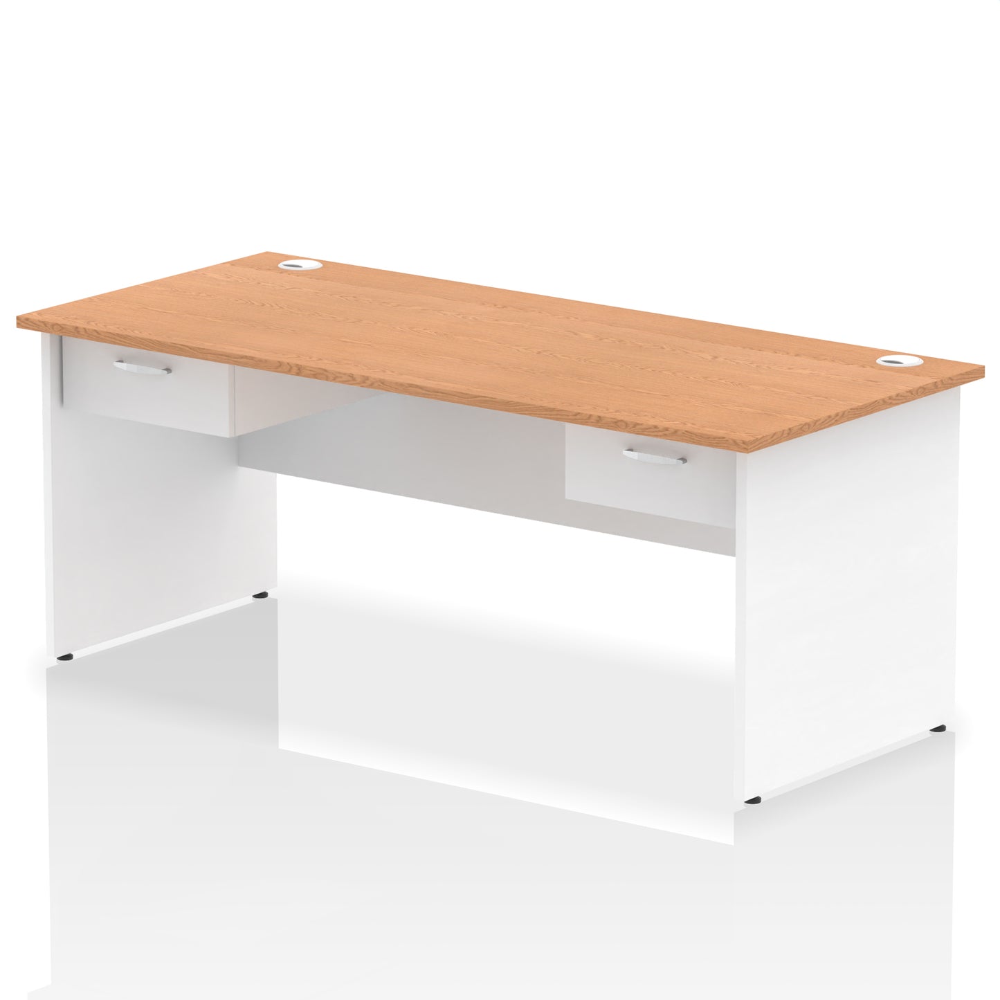 Impulse Panel End Straight Desk Frame With 2x One Drawer Fixed Pedestals - 1600mm or 1800mm - Multiple Colour Options