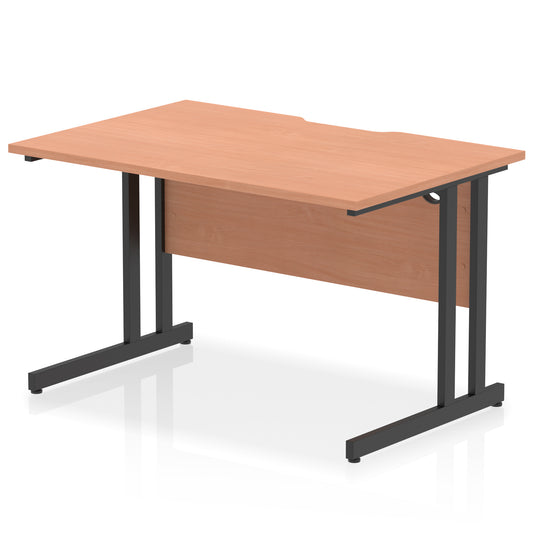 Impulse Scalloped Edge Straight Desk Cantilever Leg - 1200mm - Multiple Colour Options