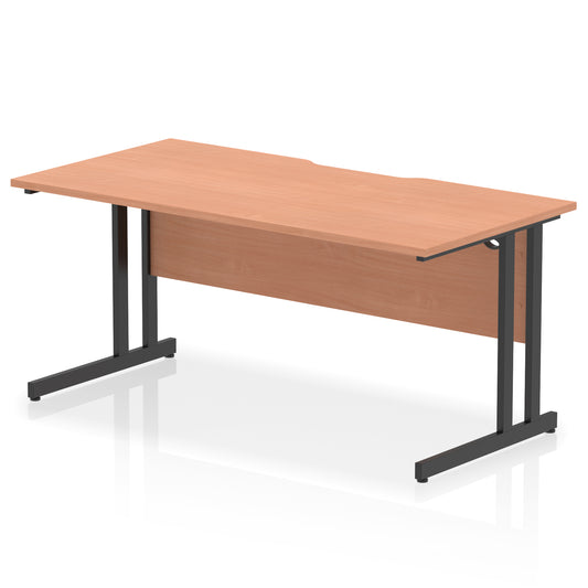 Impulse Scalloped Edge Straight Desk Cantilever Leg - 1600mm - Multiple Colour Options