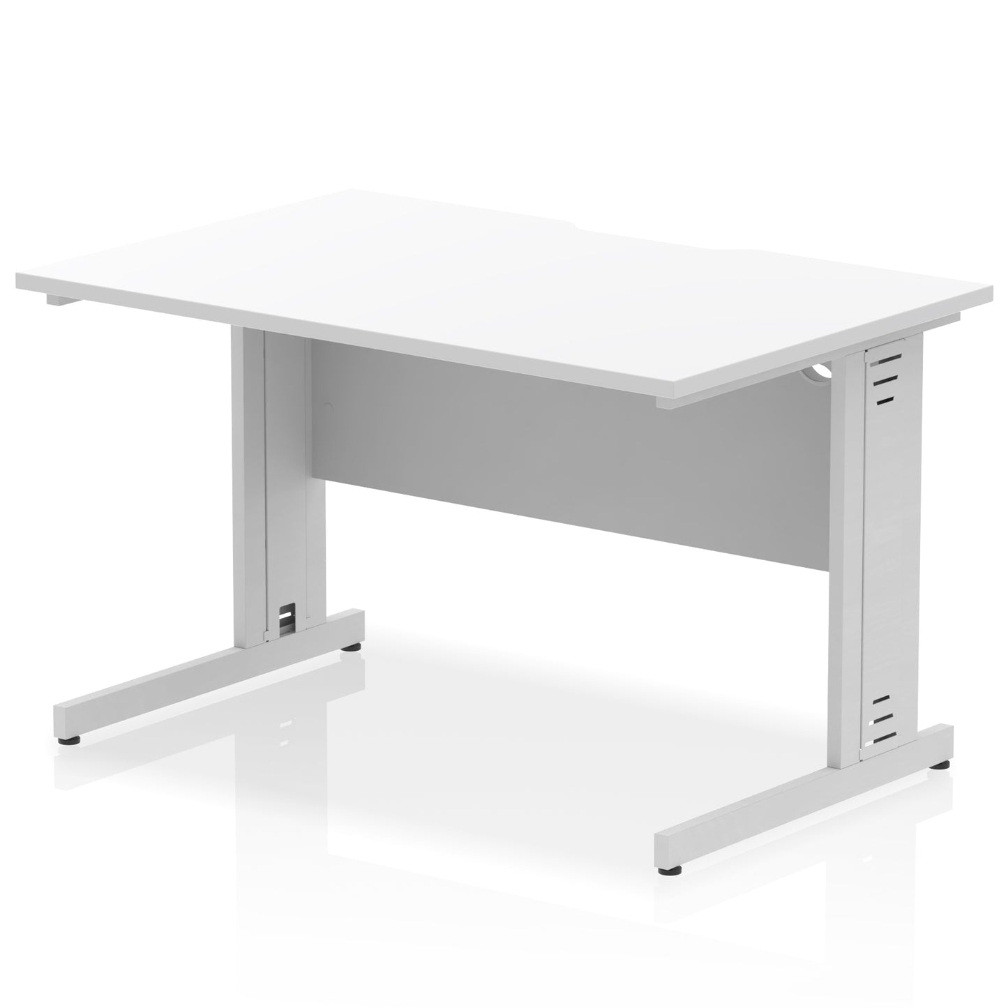 Impulse Scalloped Edge Straight Desk Cable Managed Leg - 1200mm - Multiple Colour Options