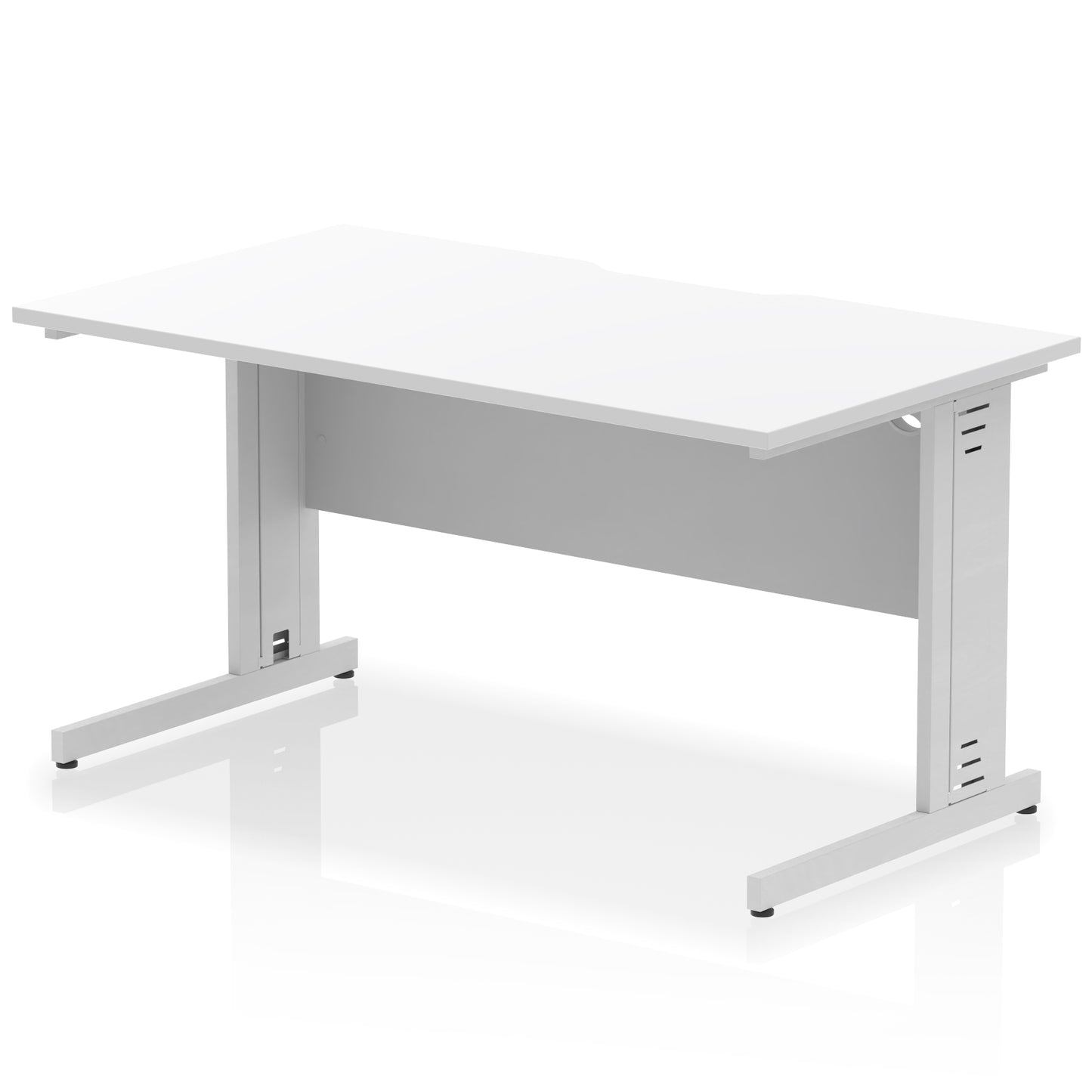 Impulse Scalloped Edge Straight Desk Cable Managed Leg - 1400mm - Multiple Colour Options