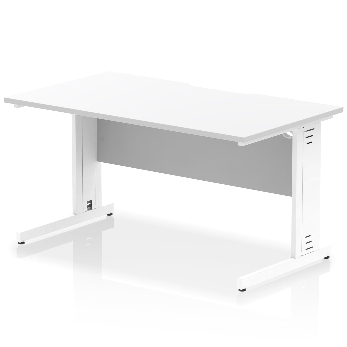 Impulse Scalloped Edge Straight Desk Cable Managed Leg - 1400mm - Multiple Colour Options