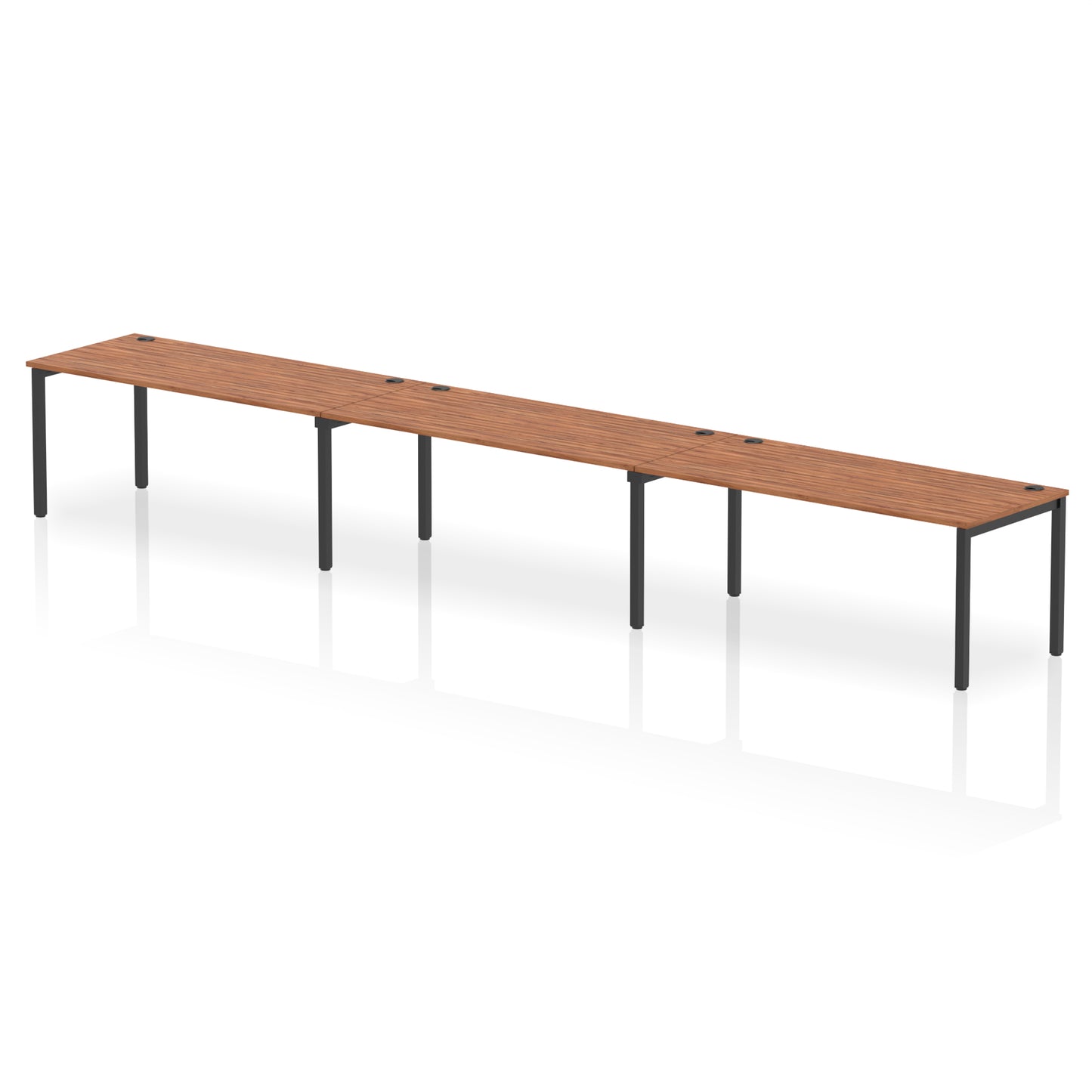 Impulse Single Row Bench Desk - 3 Person - 3600mm, 4200mm, 4800mm, 5400mm - Multiple Colour Options