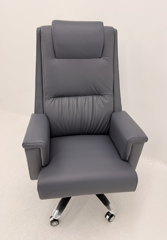 Genuine Hide Light Blue Leather High Back Executive Office Chair - KW-8618