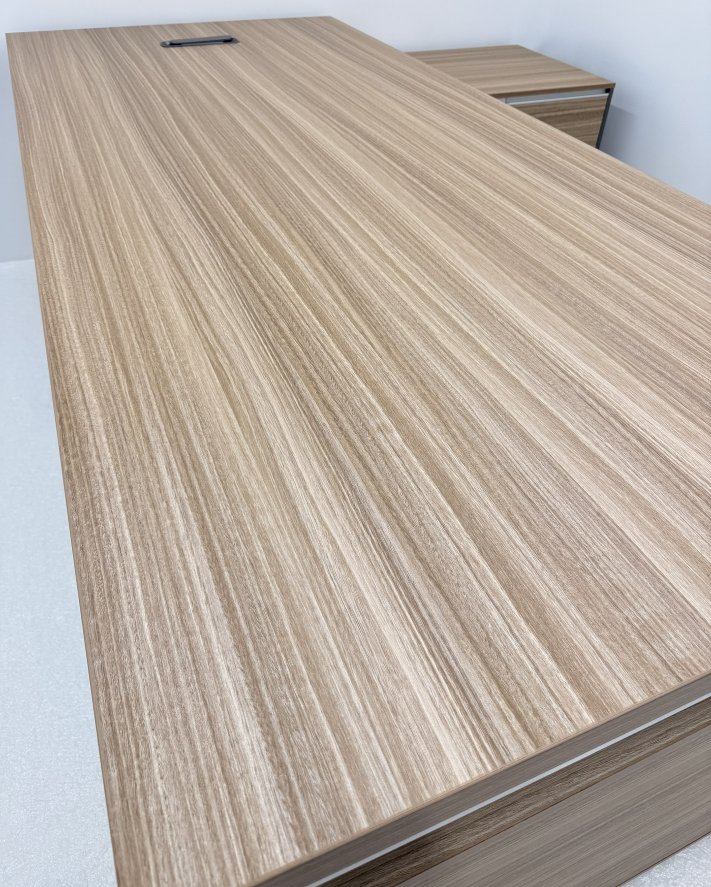 Modern Large Golden Oak Corner Executive Office Desk with Integrated Storage - 2400mm - PM02-D05