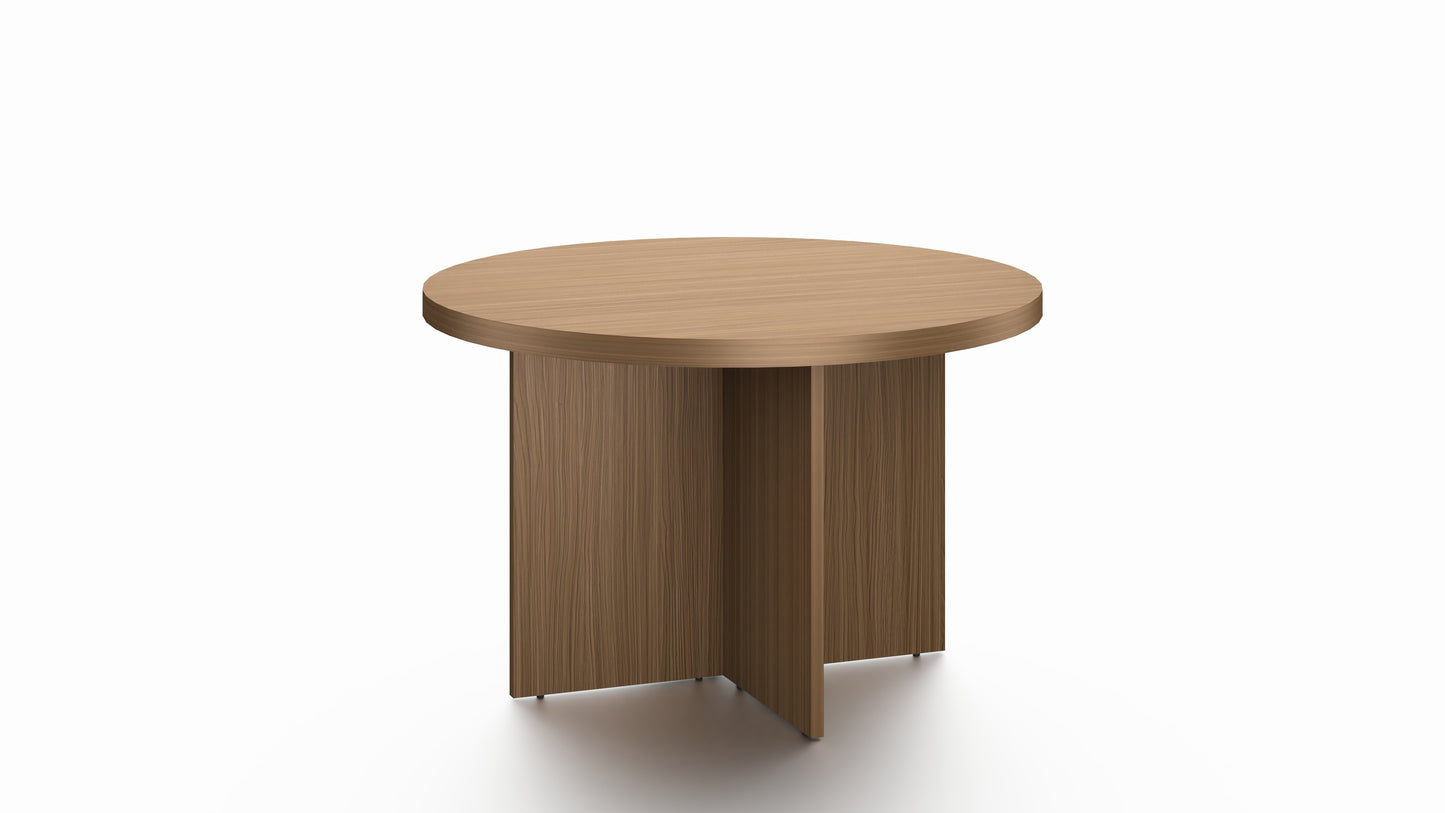 Modern Walnut Round Meeting Table - Multiple Sizes - 800mm, 1000mm, 1200mm, 1500mm - ROUND-WALNUT