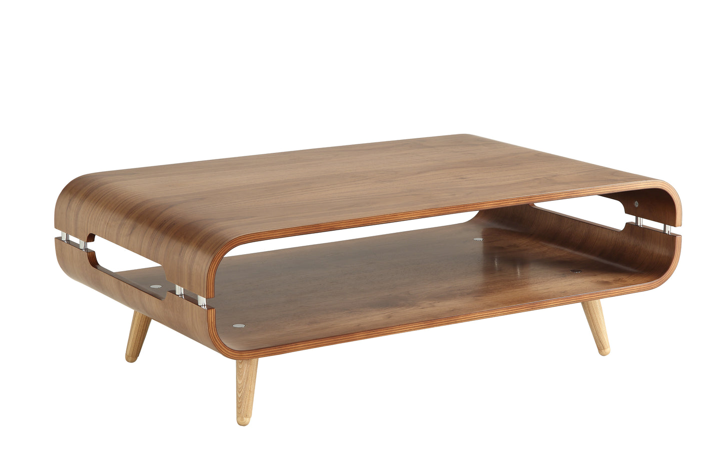 Walnut Veneer with Wooden Leg Coffee Table - 1180mm - JF703