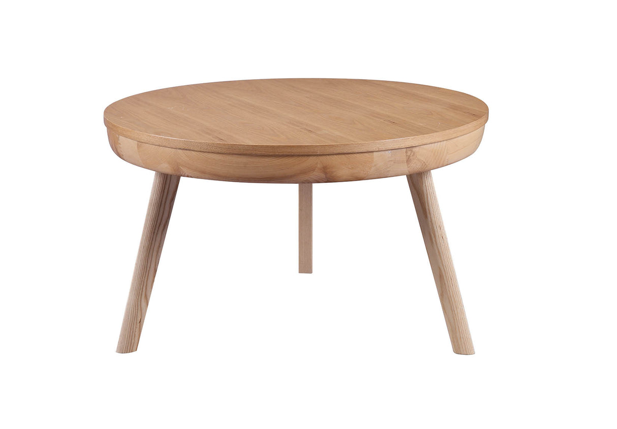 Oak Veneer Round Coffee Table - 800mm - JF712