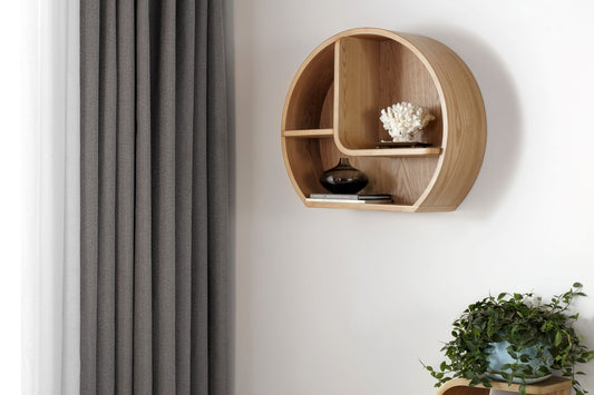 Contemporary Open Wall Shelf in Oak - 510mm - JF713