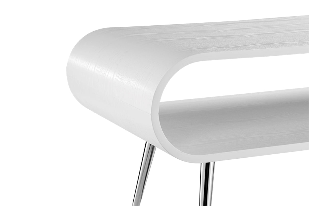 Sleek White Wooden and Chrome Coffee Table - 900mm - JF721