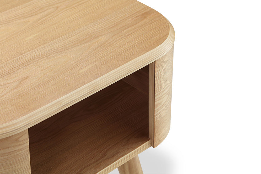 Stunning Oak Veneer Lamp / Side Table - JF812