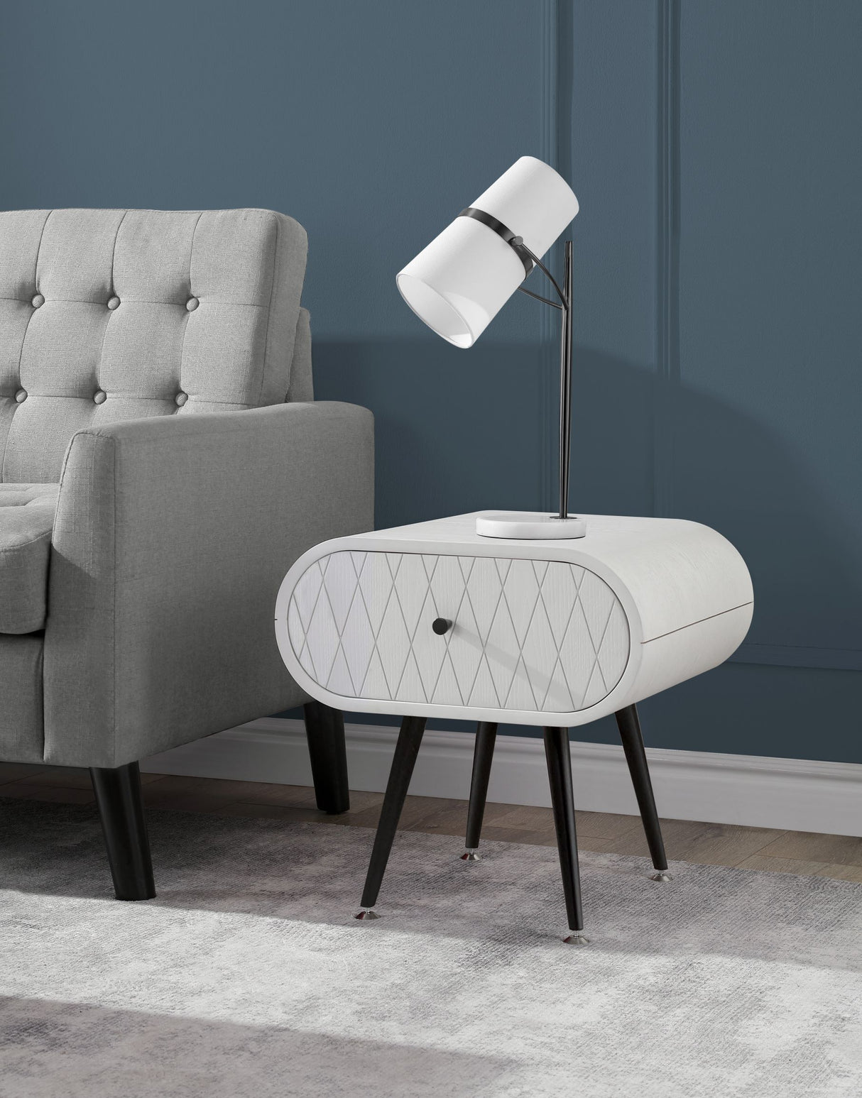 Stunning Grey Mist Lamp / Side Table - 450mm - JF912