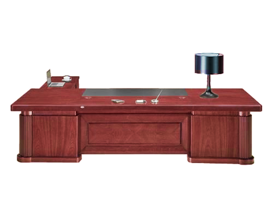 Extra Large Stylish Cherry Rosewood Real Wood Veneer Executive Office Desk with Pillar Design - 2800mm / 3000mm / 3200mm - K3Y281