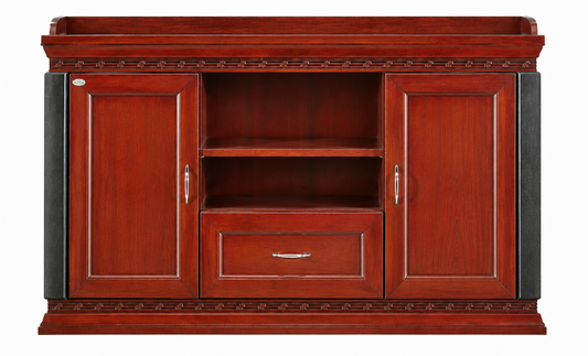 Real Cherry Rosewood Wood Veneer Traditional Executive Office Storage Cupboard - 1500mm - K8B150