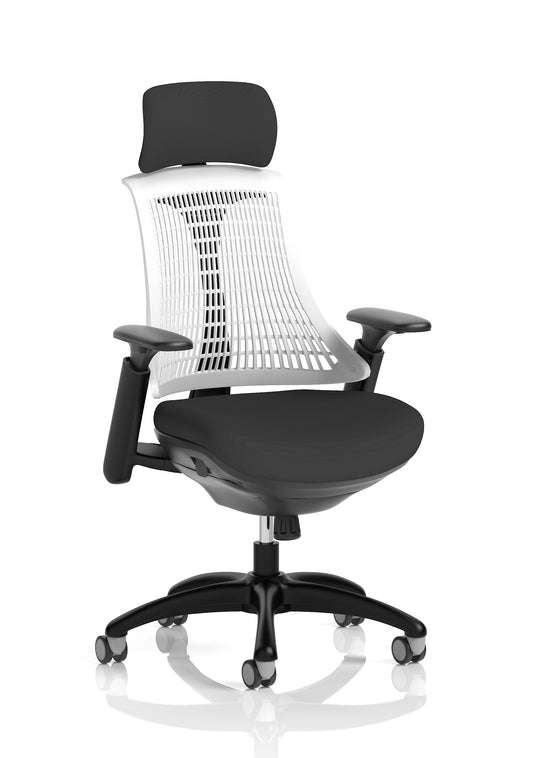 Flex Medium Back Black Frame Task Operator Office Chair with Arms - Multiple Seat Colour Options