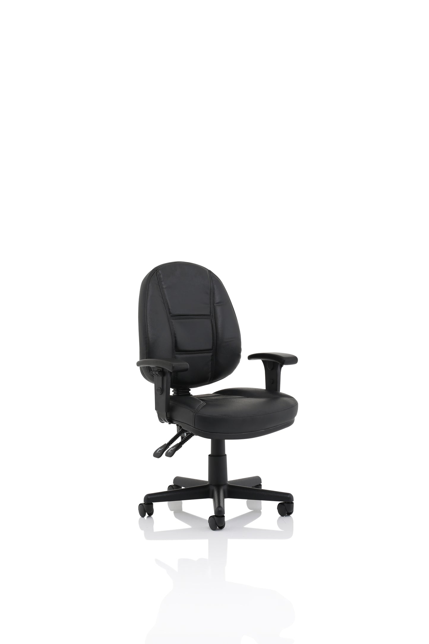 Jackson Medium Back Black Bonded Leather Task Operator Office Chair - Multiple Arm Choice