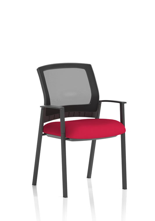 Metro Medium Mesh Back Stacking Visitor Chair with Fixed Arms - Available in 20 Colour Choices