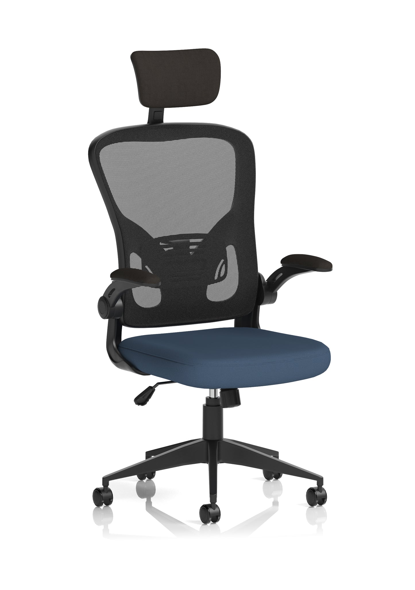 Ace High Back Mesh Back Office Chair With Folding Arms and Headrest