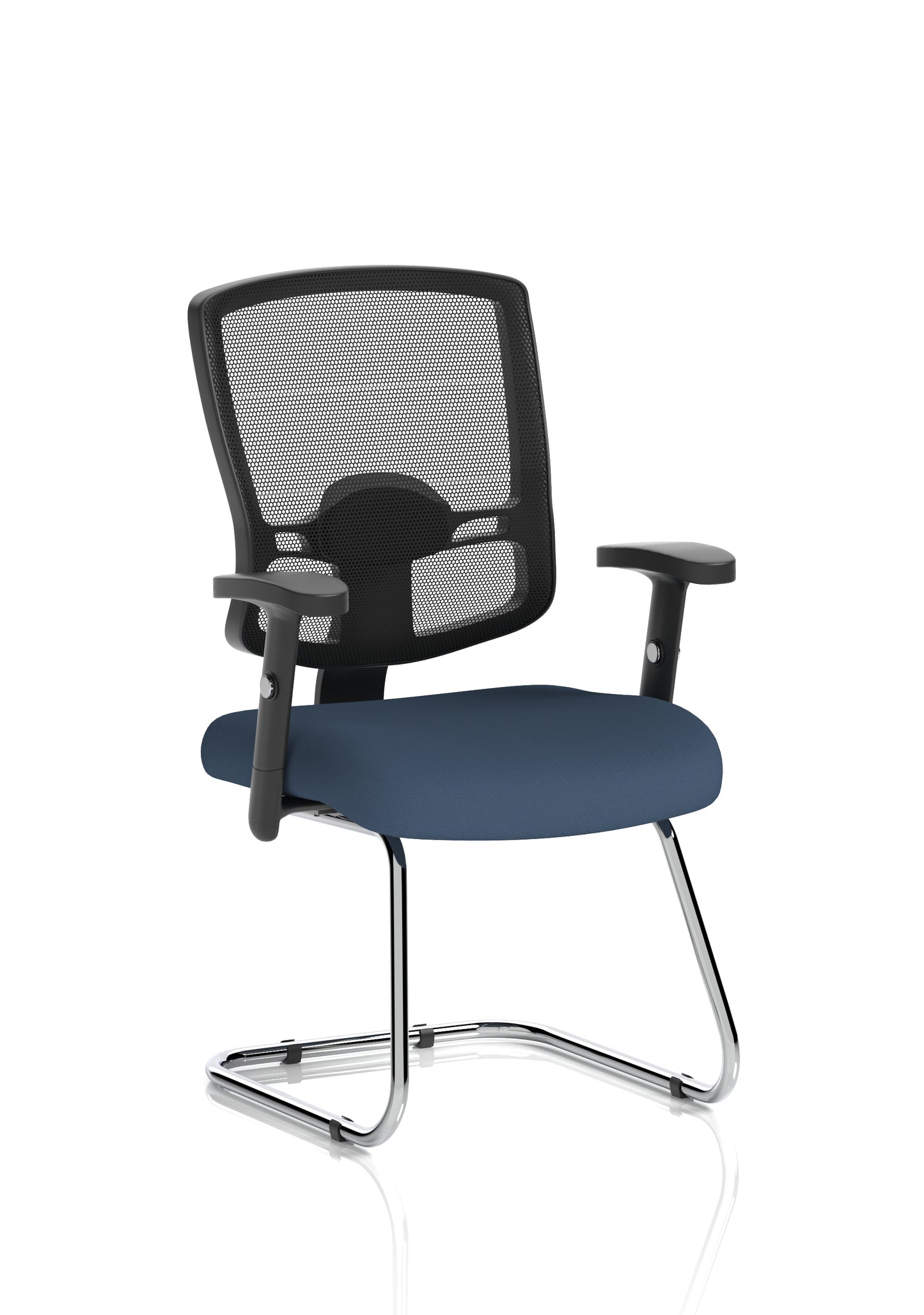 Portland Mesh Back Cantilever Visitor Chair with Height Adjustable Arms - Available in 20 Colour Choices