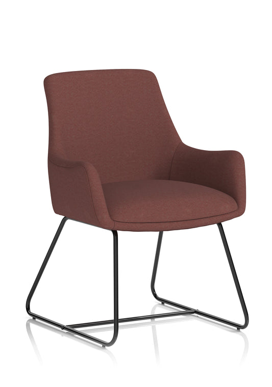 Quote Fabric Office Reception Chair with Sled Base - Available in Thirteen Colours