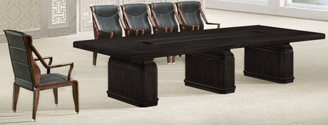 Traditional Boardroom Meeting Table in Real Wood Veneer Finish - 3000mm / 3200mm / 3400mm / 3600mm / 3800mm / 4000mm - KT4J38