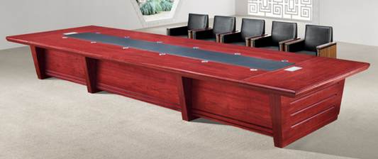 Cherry Rosewood Real Wood Veneer Heavy Duty Executive Boardroom Table - 4800mm to 6000mm - KT5C48