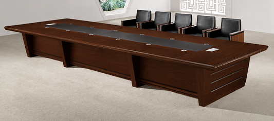 Walnut Real Wood Veneer Heavy Duty Executive Boardroom Table - 4800mm to 6000mm - KT5C48