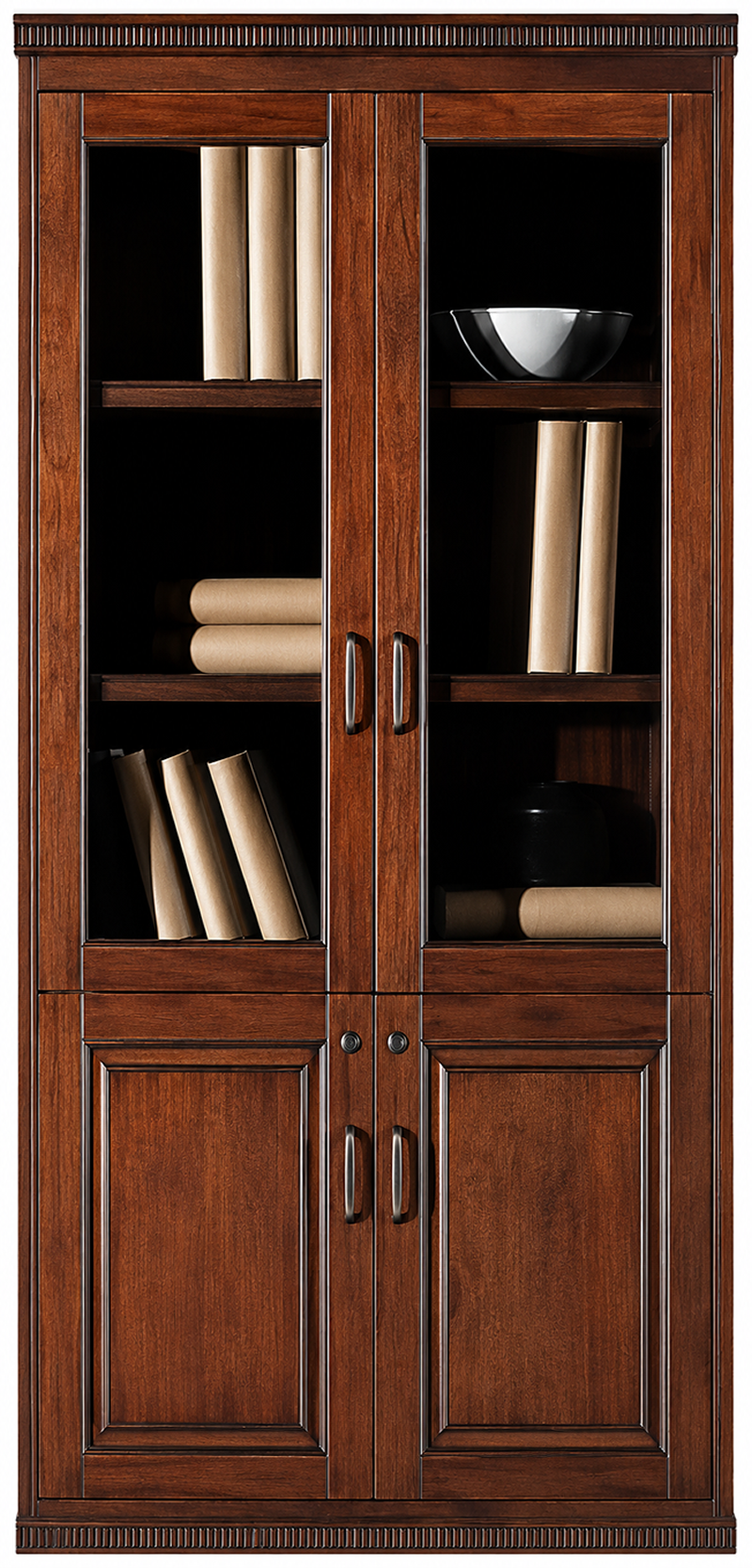 Real Wood Veener Executive Two Door Office Storage Bookcase - 900mm - KM162-2DR